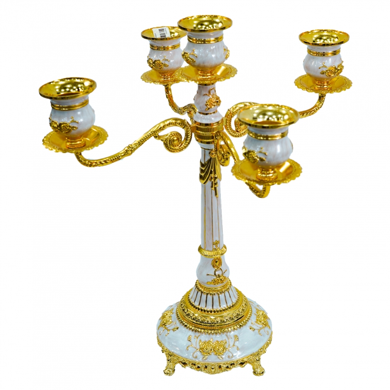 Մոմակալ AV-6501 էմալով Կլոր Ոտով 5թև 2